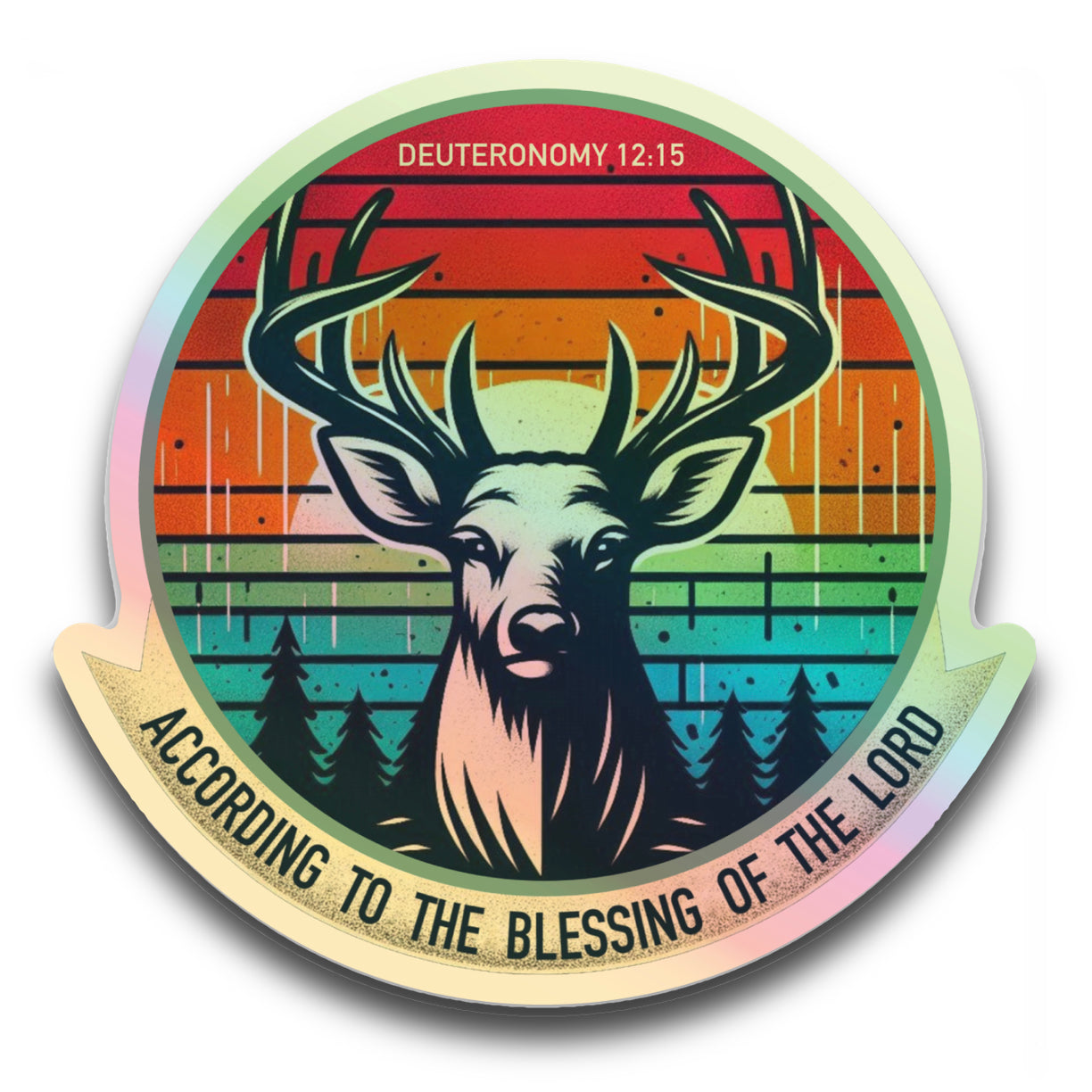 hologram deer hunting sticker