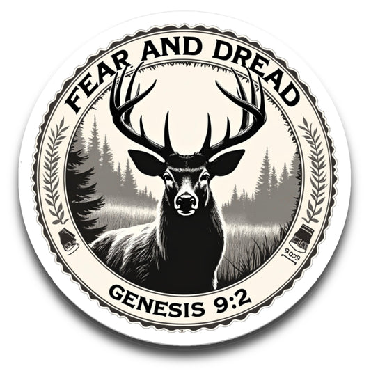 Highly detailed deer hunting vinyl sticker