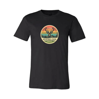 T-shirt: hunting game for food, Genesis 27:4 colorful hunting graphic tee