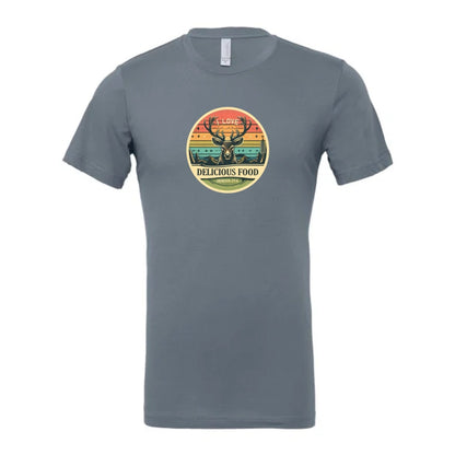 T-shirt: hunting game for food, Genesis 27:4 colorful hunting graphic tee